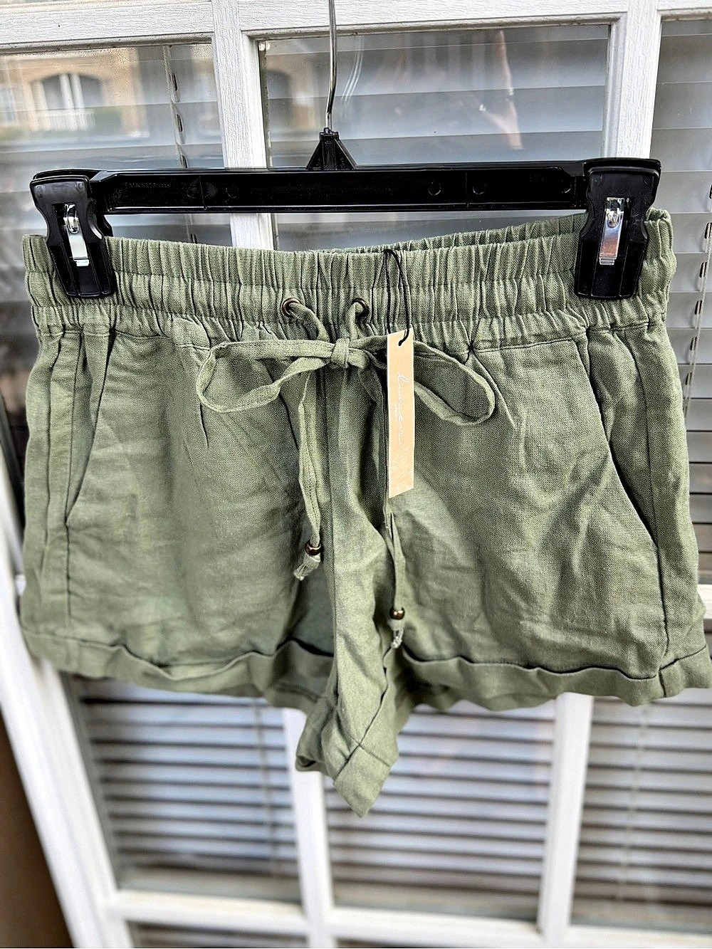 Love Tree High Waist Shorts in Green Size Small NWT